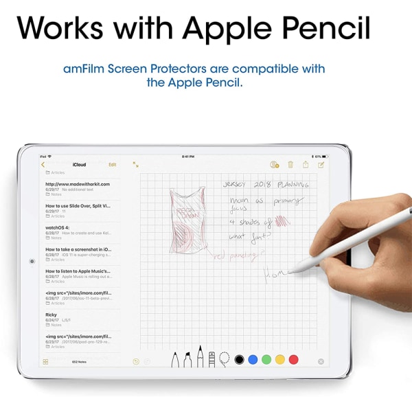 Karkaistu näytönsuoja iPad Pro 12.9 tuumalle, yhteensopiva korkean kosketusherkkyyden kanssa