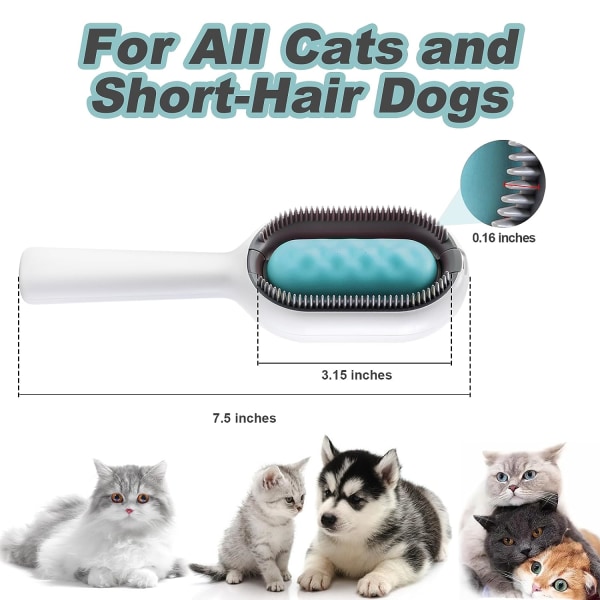 Katthårborste med vatten, klibbig borste 2.0 för katter, hårborttagningskam för husdjur med vattentank, våt kattkam, 2 i 1 rengöringsborste katt