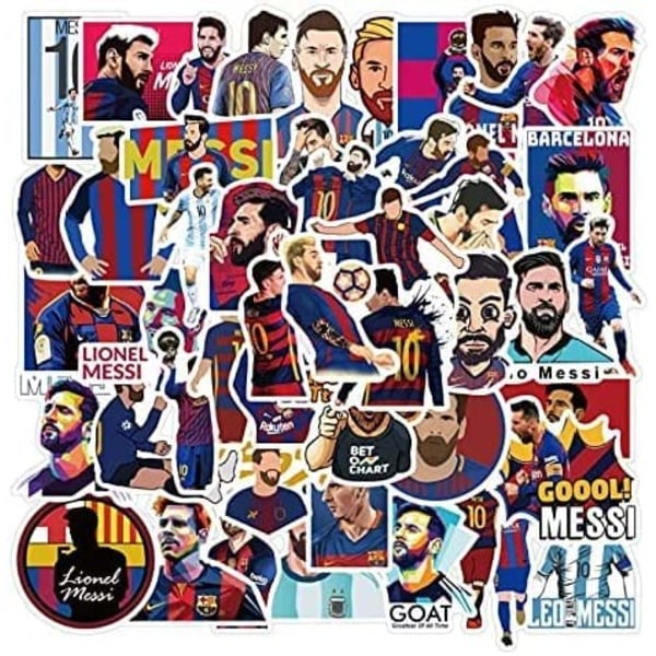 Jalkapalloilija Messi -tarrat, pienet tarrat | 50 kpl | Hydro-pulloihin, kannettavan tietokoneen puhelinkoteloon, tietokoneeseen, vesipulloon…
