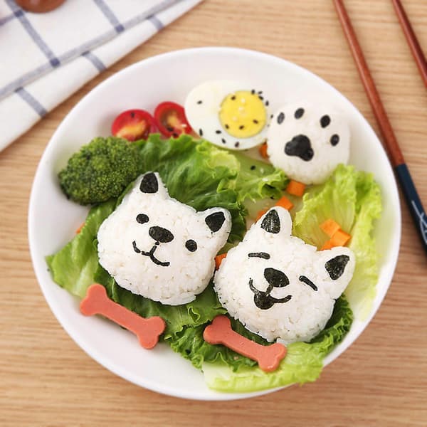 Sushiform Sushiformar Onigiris Risform Verktyg Onigiris Formar Risbollsformar Plastmaterial Hund Djurformad Flerfärgad