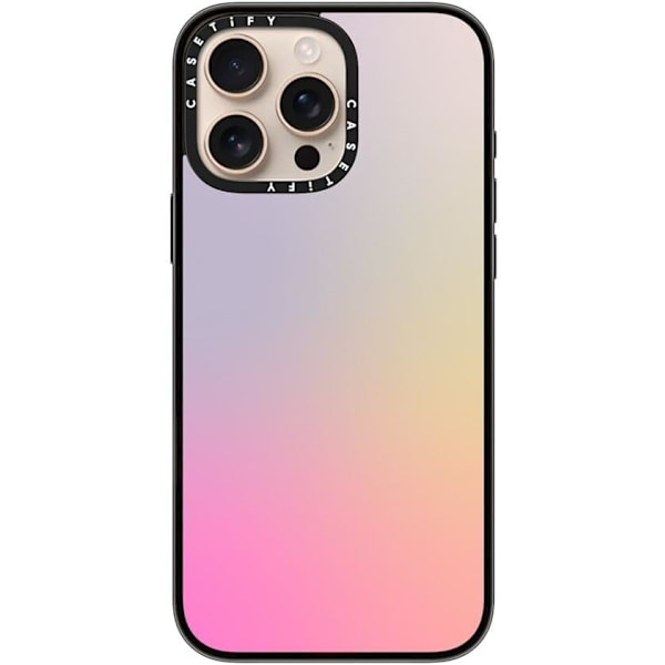 Kompakt iPhone 16 Pro Max Deksel [Lettvekt / 1,2 m 2X Militær Grad Fallbeskyttelse/Slank] - Kirsebær - Klar Svart Pastel Gradient iPhone 16 Pro Max
