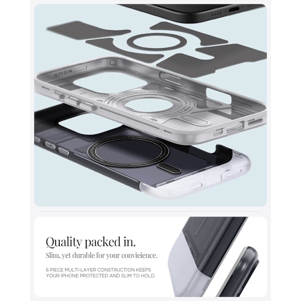 Spigen Fodral för iPhone 16 Pro Max, Classic C1 MagFit Designad för Apple iPhone 16 Pro Max - Bondi Blå Graphite iPhone 16 Pro Max