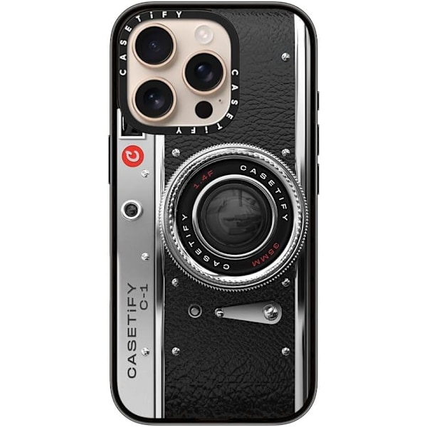 Kompakt iPhone 16 Pro Max Deksel [Lettvekt / 1,2 m 2X Militær Grad Fallbeskyttelse/Slank] - Kirsebær - Klar Svart Camera Case - Classic iPhone 16 Pro