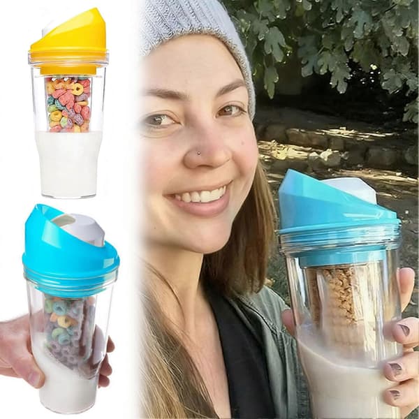 The Cereal Cup Stor Kapasitet Melkebeholder for Hjem og Reise