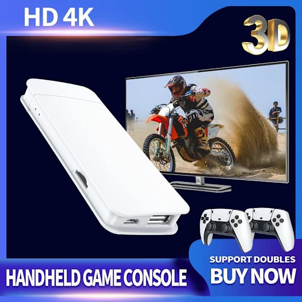 40 000+ 4K HDMI TV-spelpinne Retrospelkonsol med 2 trådlösa handkontroller M15 64G + 20,000 games