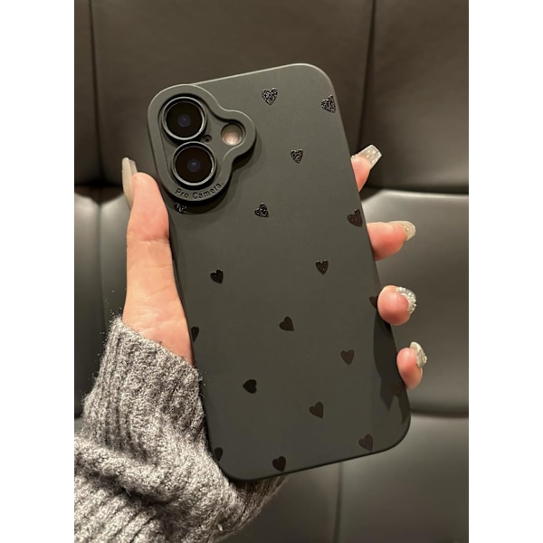 iPhone 16 Pro Max Skal 6,9 tum 2024, Estetisk Hjärtan Print iPhone 16 Pro Max Skal för Kvinnor Flickor Män, Silikon Skyddande Telefonfodral för iPhone Hearts iPhone 16 Plus