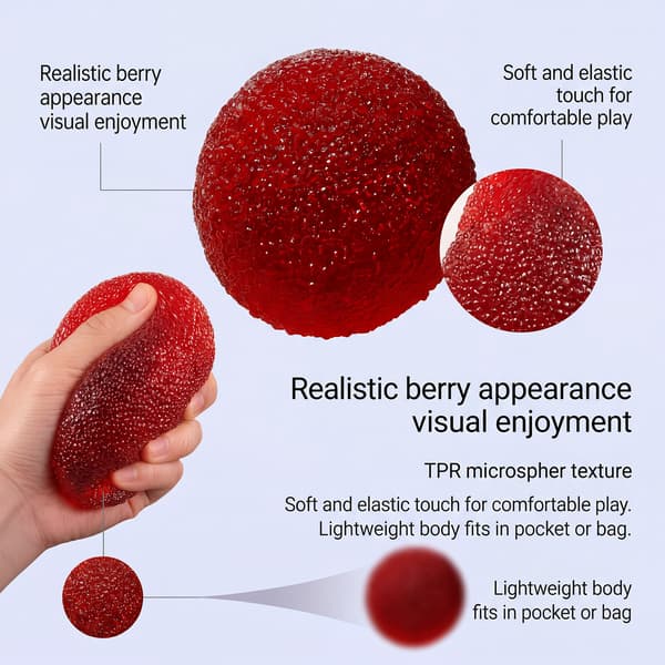 Realistisk Frukt Squishy Leksak - TPR Sensorisk Stressboll för Barn & Vuxna