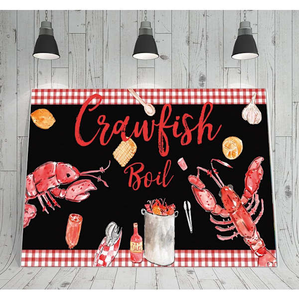 Stort banner til krebsegilde - baggrundsbanner til krebsegilde - dekoration til krebsegilde - festartikler til krebsegilde - baggrund til krebsegilde - 6x3,6FT