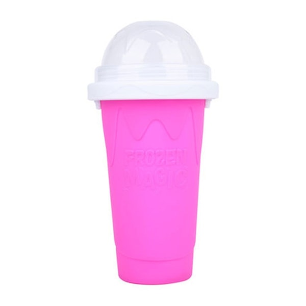 Kryc-Hemmagjord smoothiekopp, en-squeeze iskopp, kylkopp, snabb kylning på sommaren, skaka och pressa kopp rose red 301-400ml