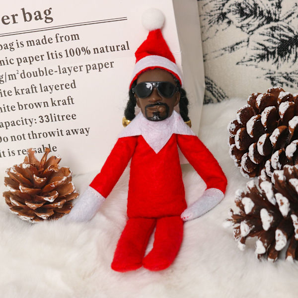 Snoop On A Stoop Joulupukkihahmo Joulupukki Nukke Musta Joulupukki Hahmot 11,8 Tuumaa Käsintehty Hip Hop Nukke Pehmolelut Lahjat Kotiin Puutarhaan A