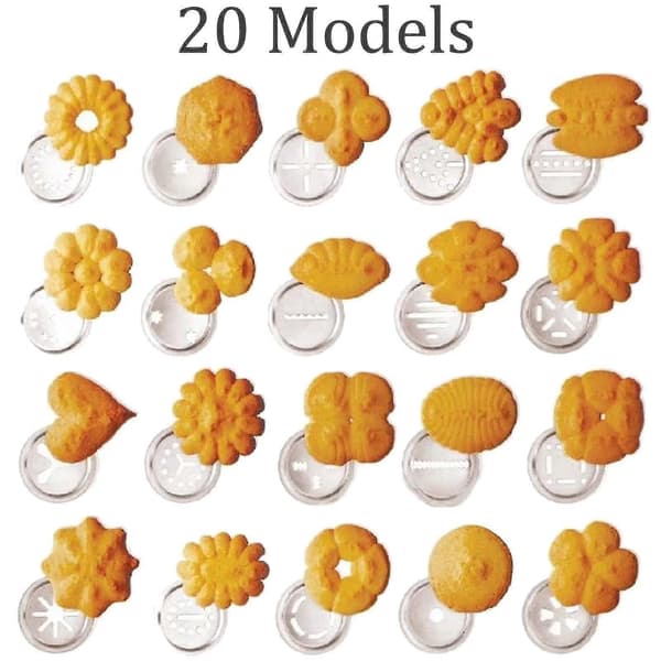 Cookie Maker Cookie Press Maskine 20 Cookie Discs Og 4 Glasur Dyser Til Kagepynt Og Kiks Fremstilling