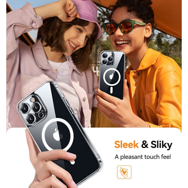Magneettinen suojakotelo iPhone 16 Pro Maxille täydellä kamerasuojauksella [Yhteensopiva Magsafen kanssa] [Puoliksi läpikuultava matta] Suojaava puhelinkotelo, matta musta Clear iPhone 16 Pro Max