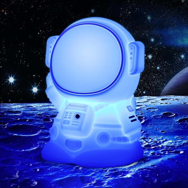 Astronaut Nattlampa för barn, Dimbar Nattlampa Bärbar Silikon Spaceman Nursery Nattlampa Sänglampa med Timer Kawaii Rumsinredning