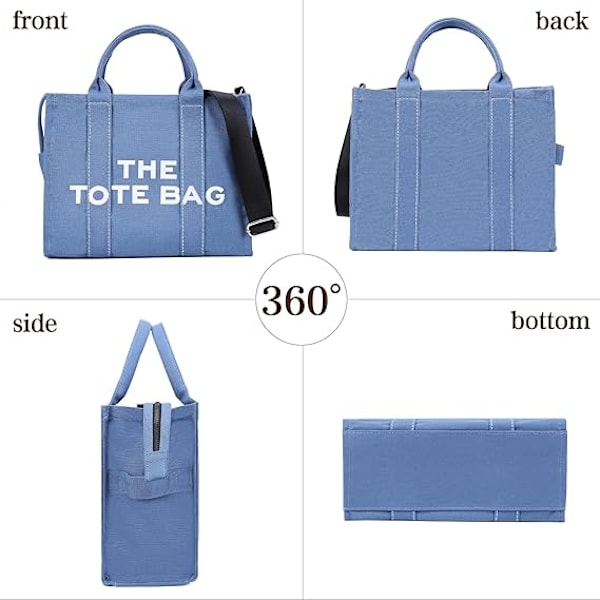 Kangaskassi naisille, käsilaukku, olkalaukku vetoketjulla, kangas crossbody-laukku toimistoon, matkoille, kouluun