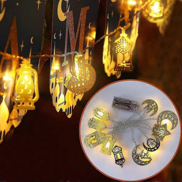 Ramadan Eid Ljusslinga, Stjärnljusslinga För Eid Festival Jul Sovrum Trädgårdsdekorationer (batteri ingår ej)