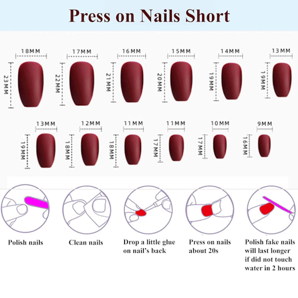 1 stk. falske negle manicure (JP820-Y18-B1 frostet lys hud lim) makeup