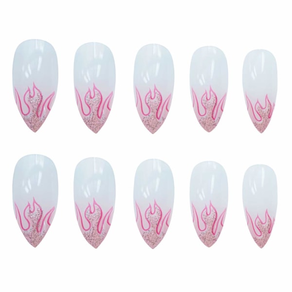 Flame Nail Art Europeiske og amerikanske falske neglplaster - Limsminke