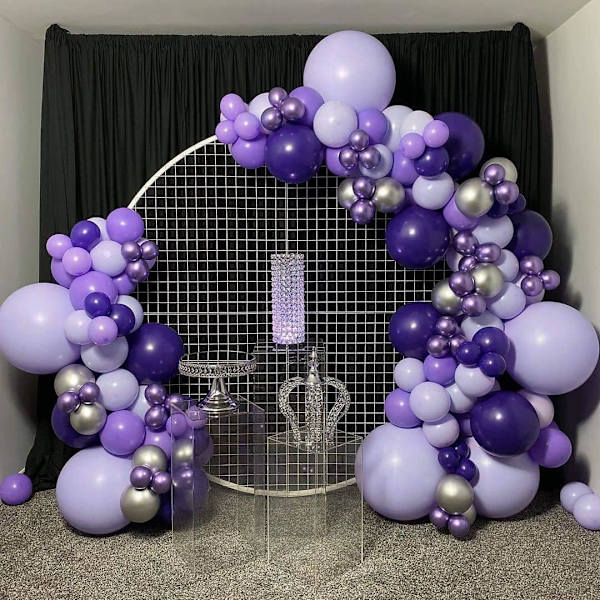 Violetti ilmapallokaari-koristesarja - Macaron-violetti ilmapallo metallinen violetti ilmapallo 133 kpl juhlakoristeluun.