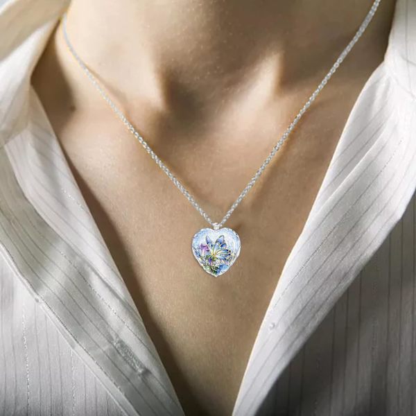 Kvinde Carne-lian Krystal Kæde Choker Halskæder-Match Hjerteformet Kæde Krystal Halskæde Smykker Halskæder & Vedhæng Trendy Elegent (Blå)