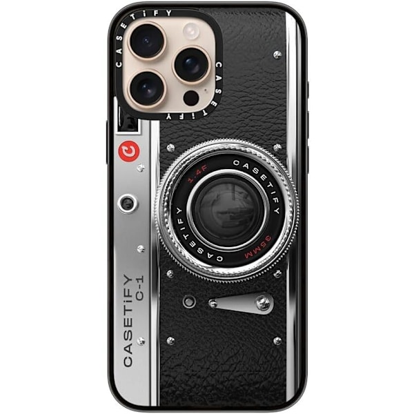 Kompakt iPhone 16 Pro Max-fodral [Lättviktigt / 4 fot 2X Militärklass Fallskydd / Smalt] - Körsbär - Klar Svart Camera Case - Classic iPhone 16 Pro Max