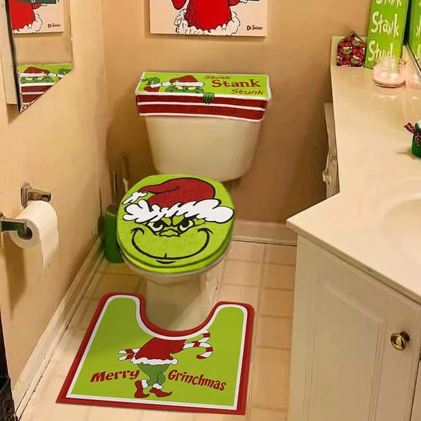 4-pakning Grønn Grinch-deksel til jul