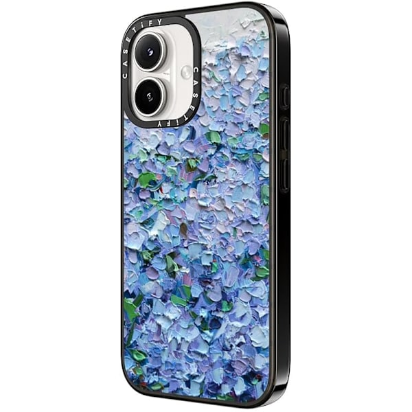 Kompakt iPhone 16 Pro Max Deksel [Lettvekt / 1,2 m 2X Militær Grad Fallbeskyttelse/Slank] - Kirsebær - Klar Svart Nantucket Blue Hydrangeas iPhone 16 Plus