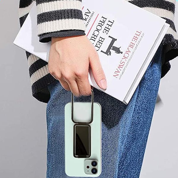 Ultra-tynd foldbar løftbar mobiltelefonholder - sort
