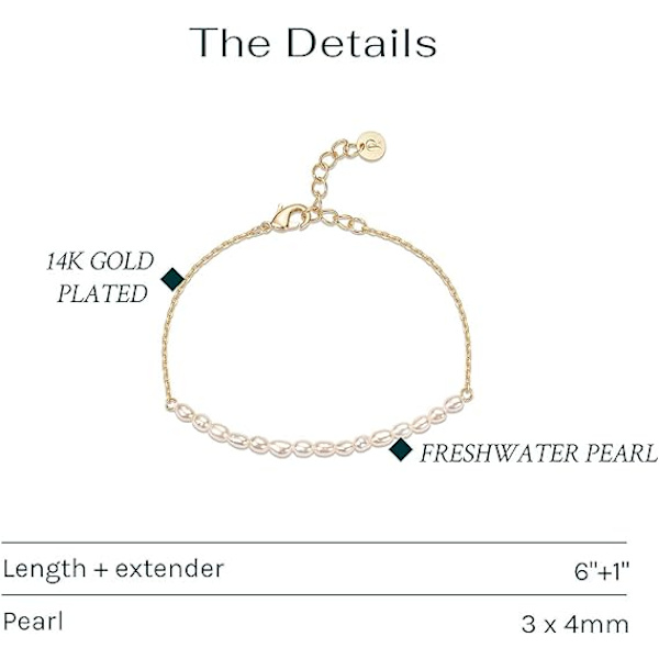 Guld Tiny Pearl Armbånd | 14K Guldbelagt Ferskvandsdyrkede Perler | Armbånd til Kvinder