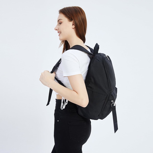 Casual ryggsäck, laptop skolreseryggsäck för kvinnor och män, Superbreak ryggsäck passar turistföretag (svart)