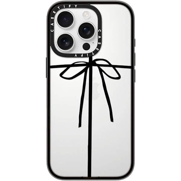 Kompakt iPhone 16 Pro Max Deksel [Lettvekt / 1,2 m 2X Militær Grad Fallbeskyttelse/Slank] - Kirsebær - Klar Svart Wrapped in a Bow iPhone 16 Pro
