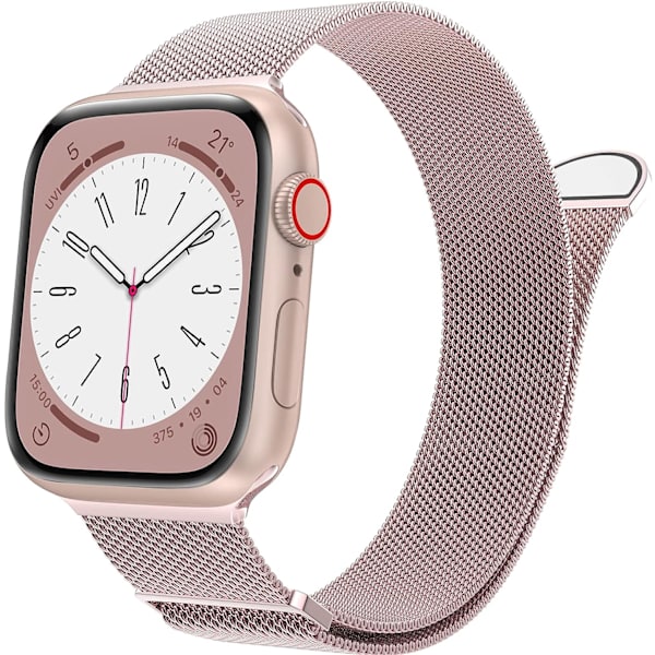 Kvinnor och män, rostfritt stål mesh loop magnetiskt spänne ersättning för iWatch band (41mm/40mm/38mm, regnbåge).