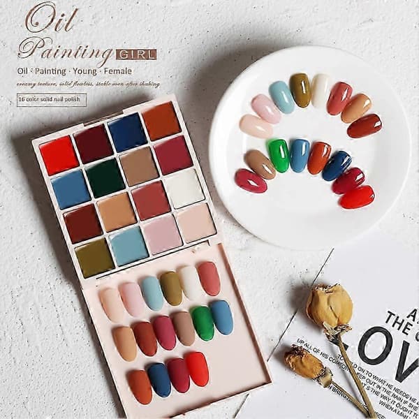 16 farver professionel creme gel solid neglelak neglekunst palet salon DIY sæt