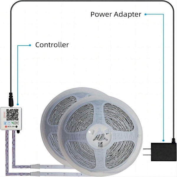 5m-40m LED-lys Bluetooth RGB-lys LED-båndlys 40m