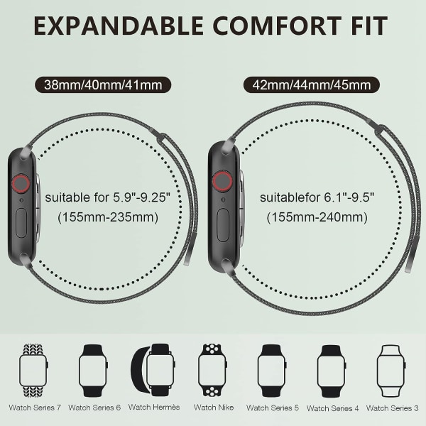 Kvindes og Mænds, Rustfrit Stål Mesh Loop Magnetisk Spænde Udskiftning til iWatch Remme (45mm/44mm/42mm/49mm, Regnbue).
