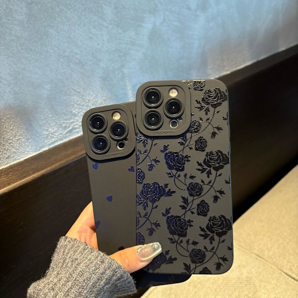 iPhone 16 Pro Max Skal 6,9 tum 2024, Estetisk Hjärtan Print iPhone 16 Pro Max Skal för Kvinnor Flickor Män, Silikon Skyddande Telefonfodral för iPhone Flower iPhone 13 Pro Max
