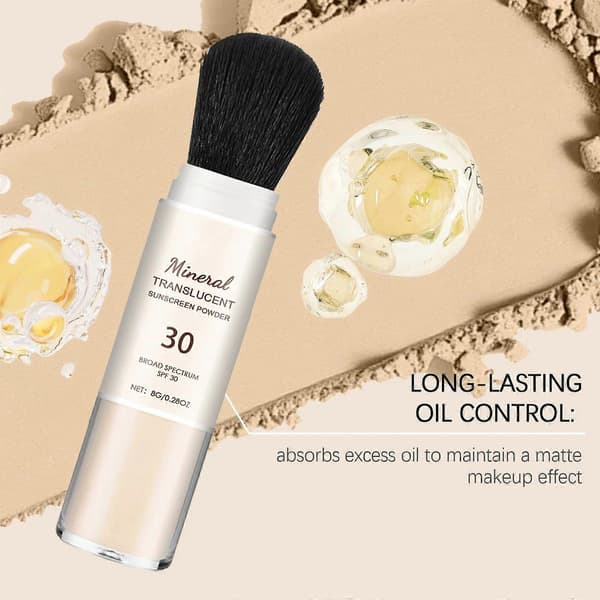 Hawaiian Tropic Mineral Translucent Solcremepudder m/ Børste SPF 30