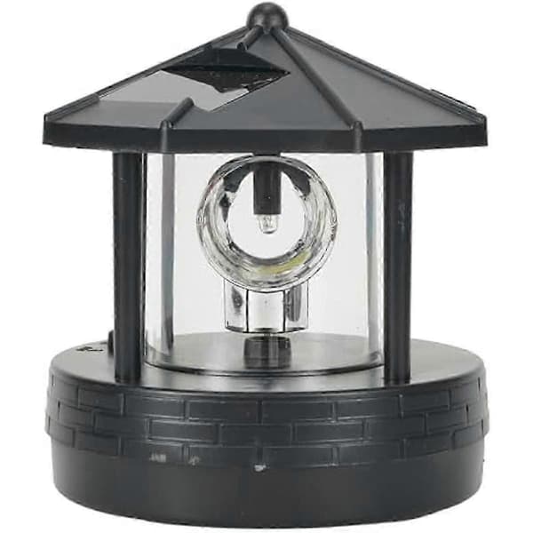 LED Solar Powered Lighthouse, 360 Degree Rotating Lamp LED Solar Lighthouse