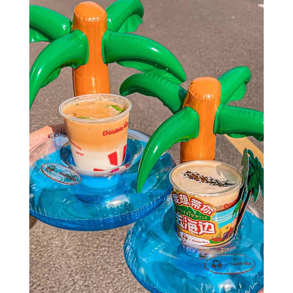 Flydende drikkekopholder til pool, 10 stk. oppustelig drikkeholder drikkefloats drikkefloaties til poolparty