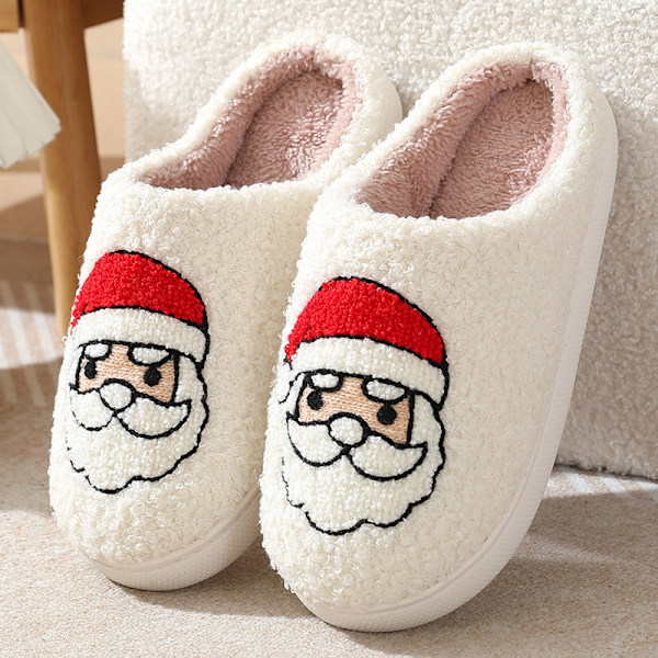 RUYI Jule-Tøfler til Kvinder og Mænd - Plys Tøfler, Vintertøfler Varme og Fluffy, Skridsikre Letvægts Bløde Tøfler, Julegaver Santa Claus 36-37 (suitable for size 35-36)