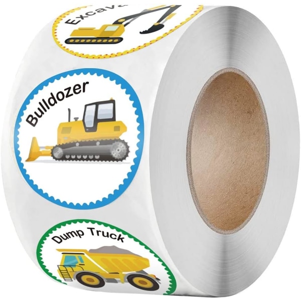 Construction Vehicle Sticker Label, Trucks Excavators Tractors Reward Stickers,Great for Party Favors, Teacher Award，Envelope Seals,Goodie Bags