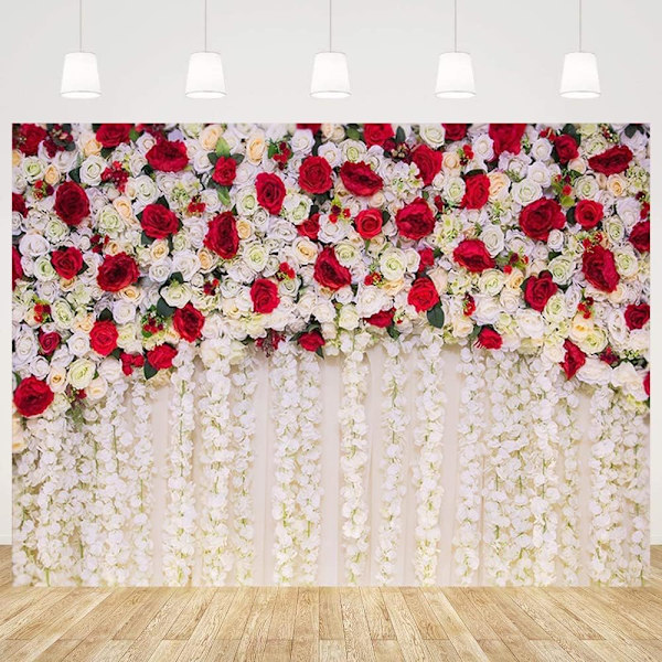 Hääteemainen Romanttinen Ruusu Valokuvaustaustat Kukallinen Valokuvastudio Kuvaustatausta Hääjuhlat Koristeet Rekvisiitta (7x5FT/2.1x1.5m)