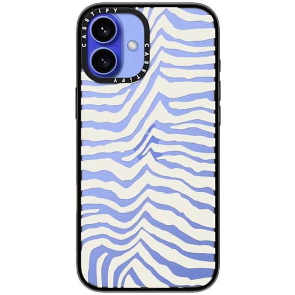 Kompakti iPhone 16 Pro Max -kuori [Kevyt / 1,2 m 2X sotilastason pudotussuoja / Ohut] - Kirsikat - Kirkas Musta Zebra Stripe iPhone 16 Plus