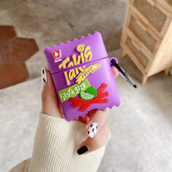Søt etui for Airpods 2. generasjon/1. generasjon, 3D TKchips design silikonetui beskyttende støtdempende deksler med nøkkelring for Airpods EaREuds