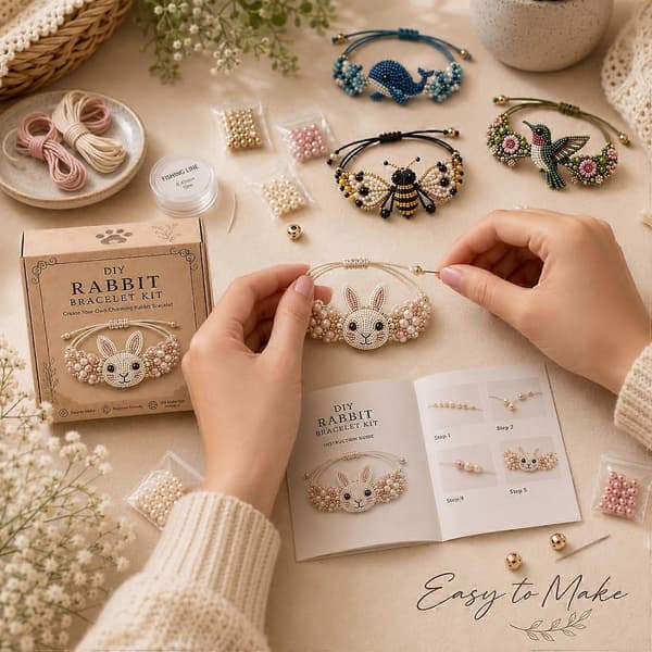 DIY Bead Bracelet Kit, Beginner-Friendly Beaded Animal Bracelet Kit, Three-Dimensional Beading Jewelry Kit with