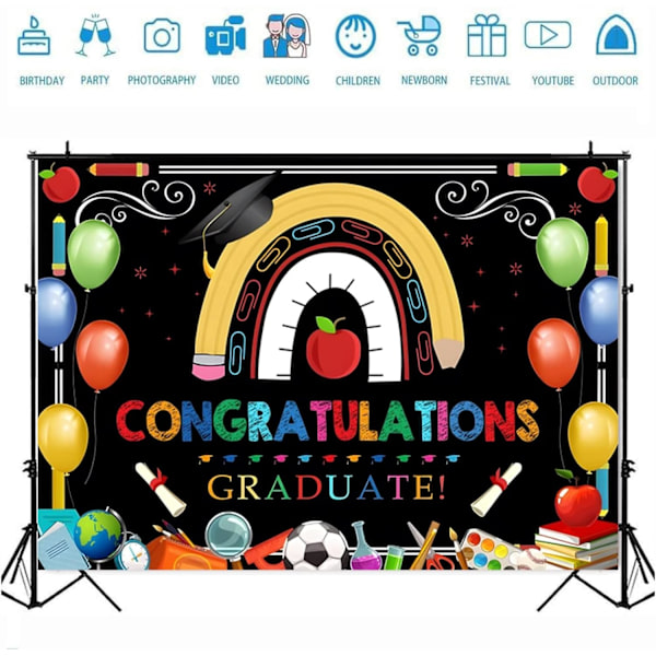 Onnittelut valmistujaisista Taustakuva Valokuvaus Onnittelut Onnittelut Grad Luokka Prom Juhlatarvikkeet Koristeet Banner Tausta,7x5ft