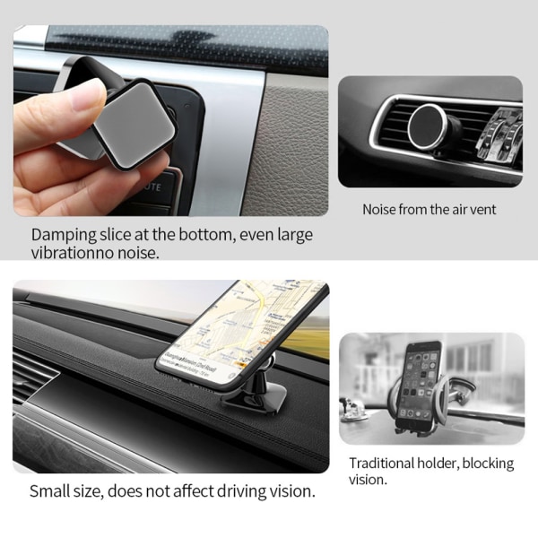 Car Magnetic 2-Pack Magnetic Phone Bilfäste för bilens instrumentbräda Biltelefonfäste för iPhone 11 Pro Max XR XS Max X 8 7 Plus