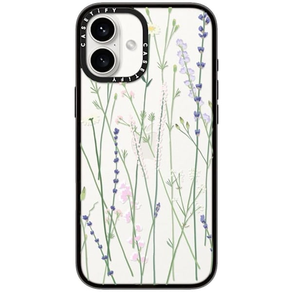 Kompakt iPhone 16 Pro Max Deksel [Lettvekt / 1,2 m 2X Militær Grad Fallbeskyttelse/Slank] - Kirsebær - Klar Svart Gigi Garden Florals iPhone 16 Plus