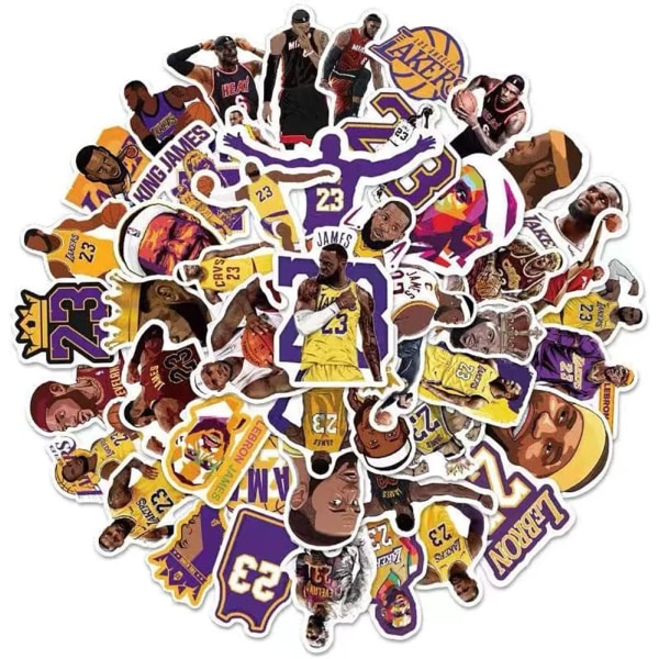 Basketball Star Stickers James Sticker Små Mærkater |50 Stk| til Hydro Flasker Laptop Telefon Etui Computer Vandflaske