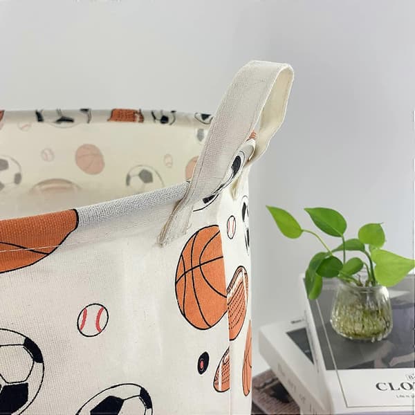 Large Storage Baskets Foldable Nursery Toy Box Storage Bin Canvas Fabric Gift Baskets Collapsible Laundry Hamper Waterproof Clothes Organizer Ball