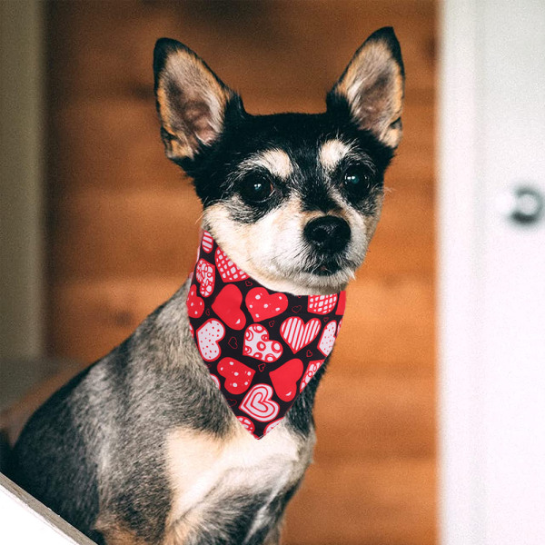 2-pack Valentinsdag hundbandana vändbara trekantslappar halsduk accessoarer för hundar katter husdjur små-Shape1